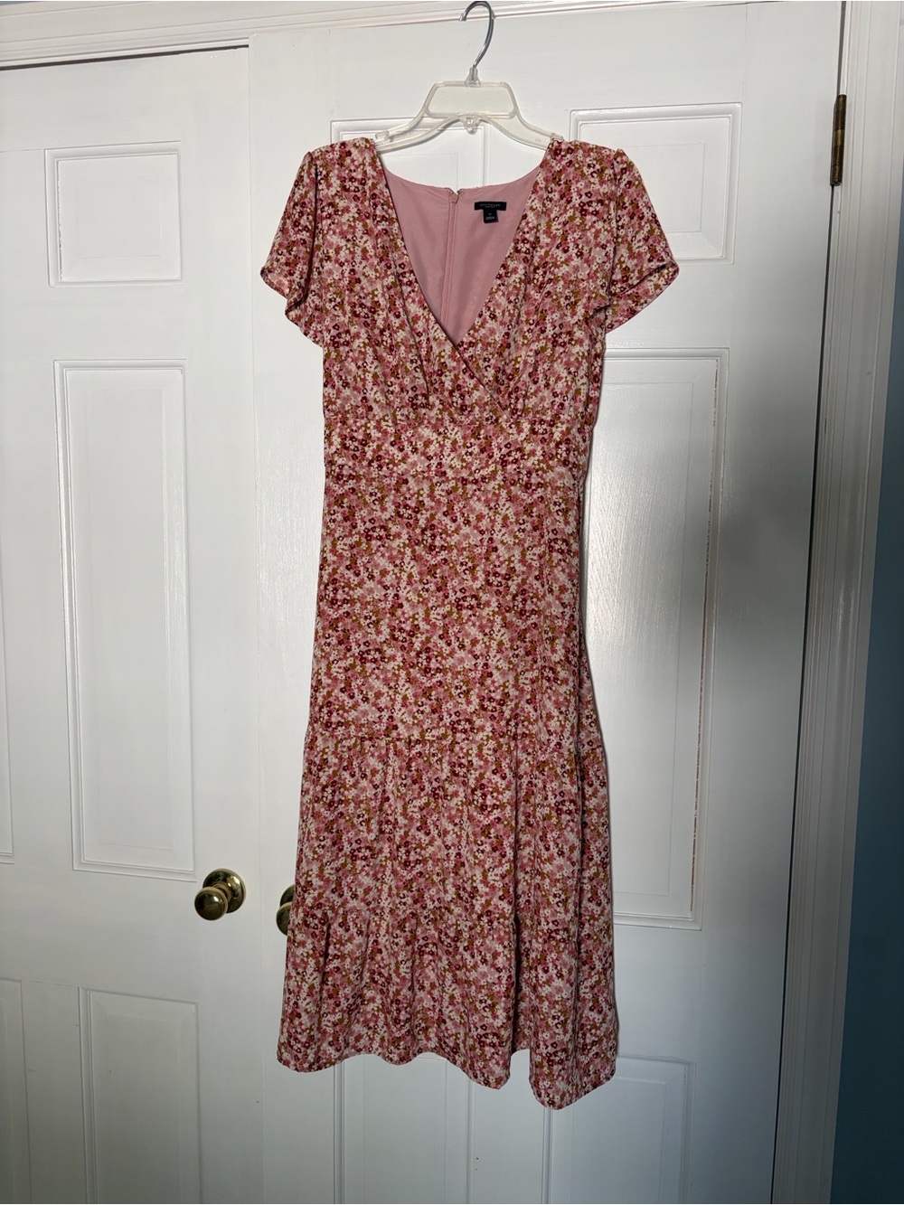 Floral Pink Midi Dress - Women